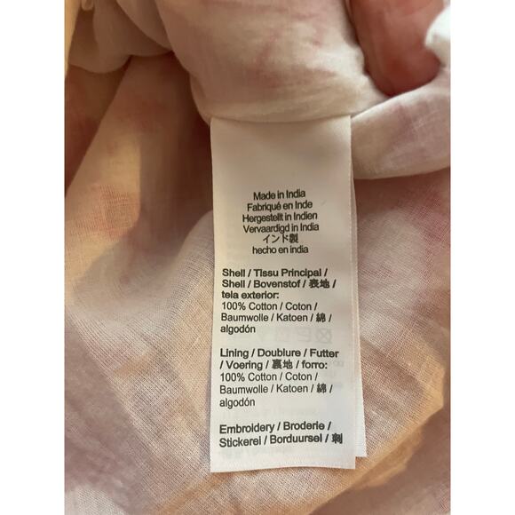 J. Crew Eyelet One-shoulder Mini Dress pink white cotton lined embroidered 6 - Picture 9 of 10
